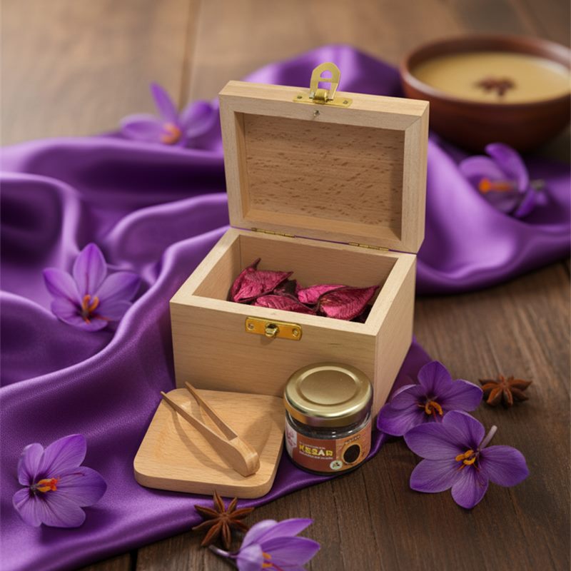 banner kesar wooden box